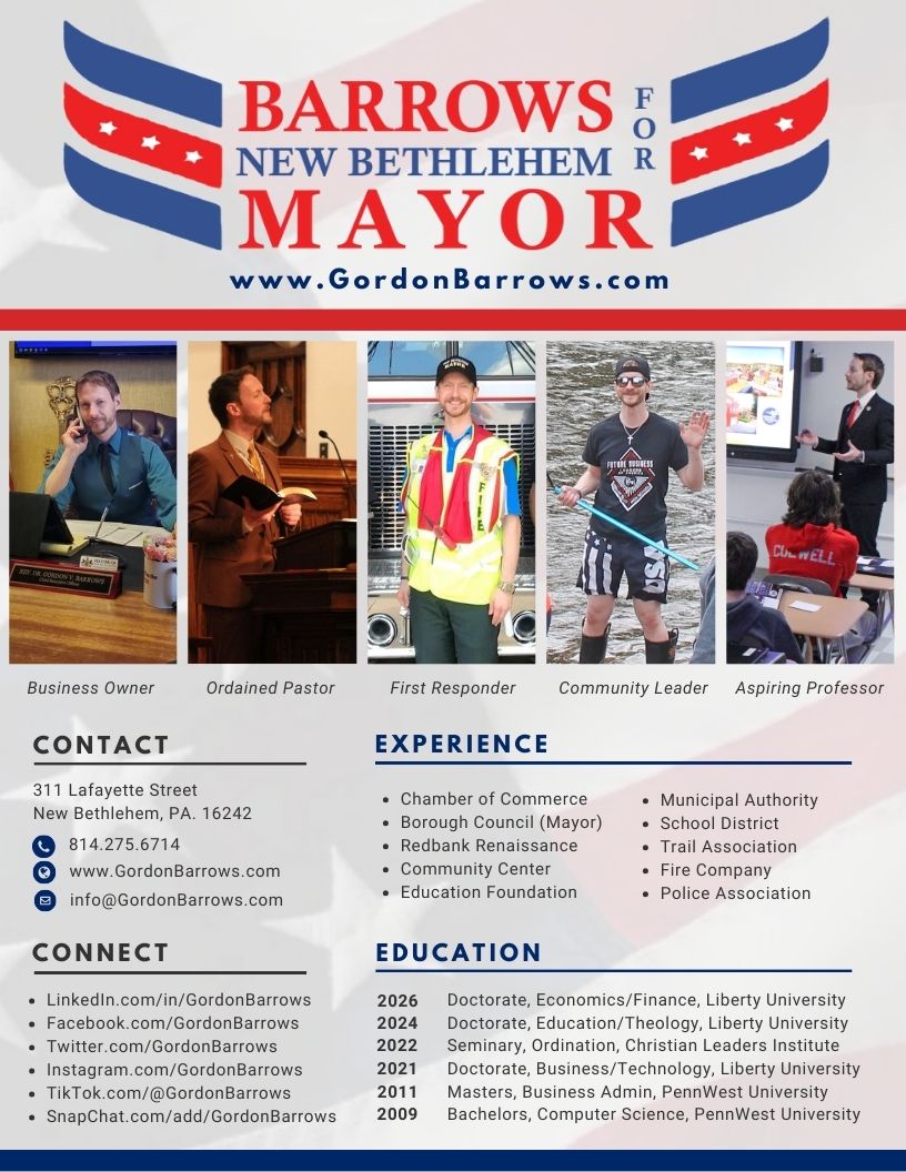 Mayor Gordon Barrows - New Bethlehem Mayor