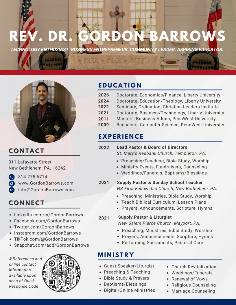 Pastor Gordon Barrows - New Bethlehem PA