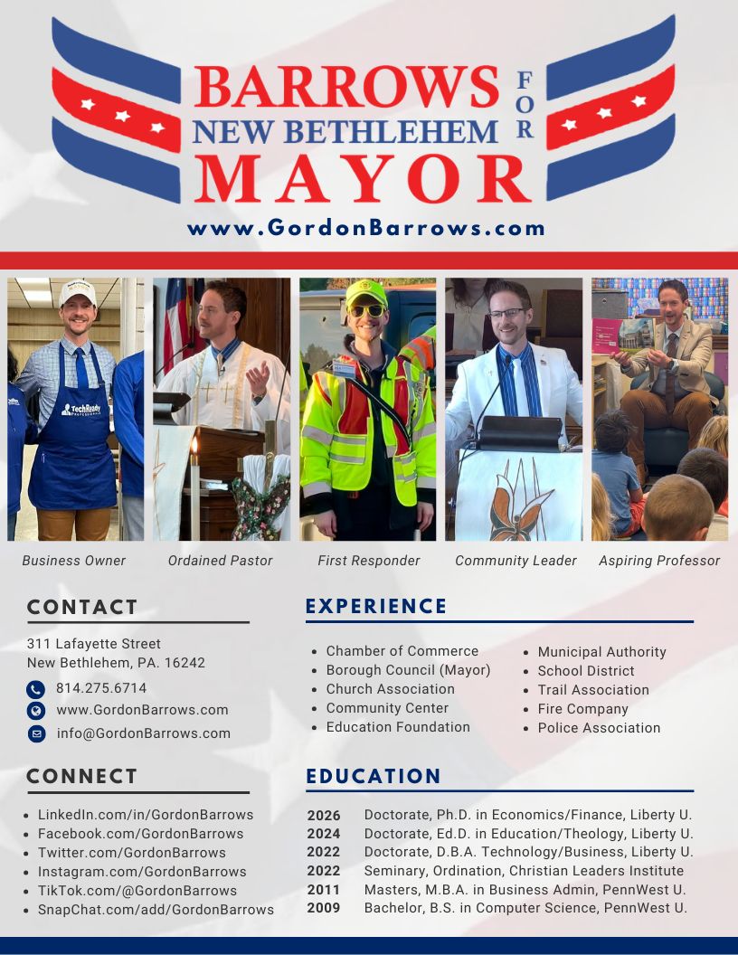 Mayor Gordon Barrows - New Bethlehem Mayor